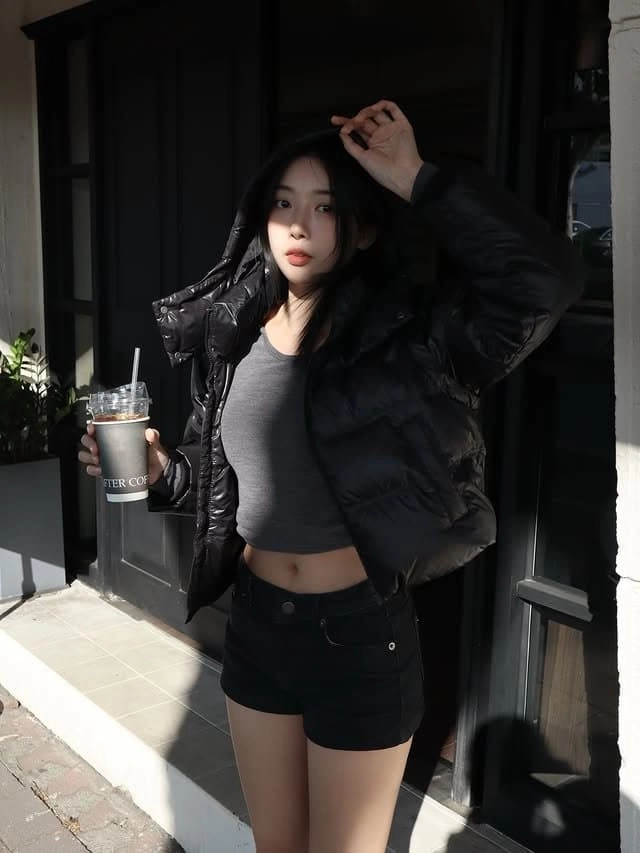 겨울에도 배꼽노출