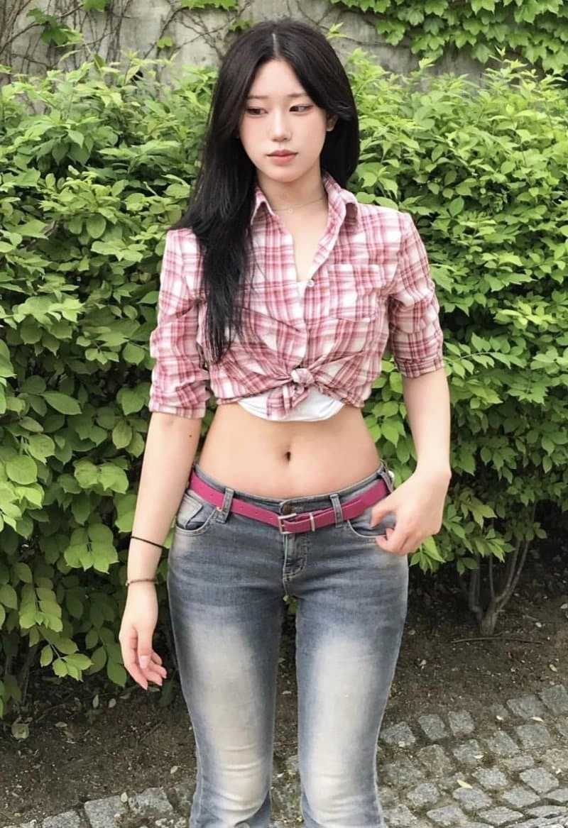 유고걸 패션 배꼽 노출